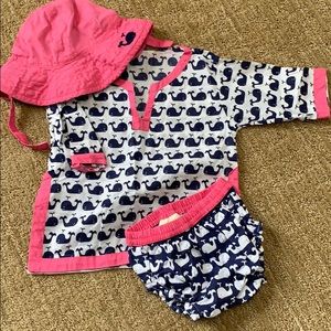 Pottery Barn Kids baby girl swim cover